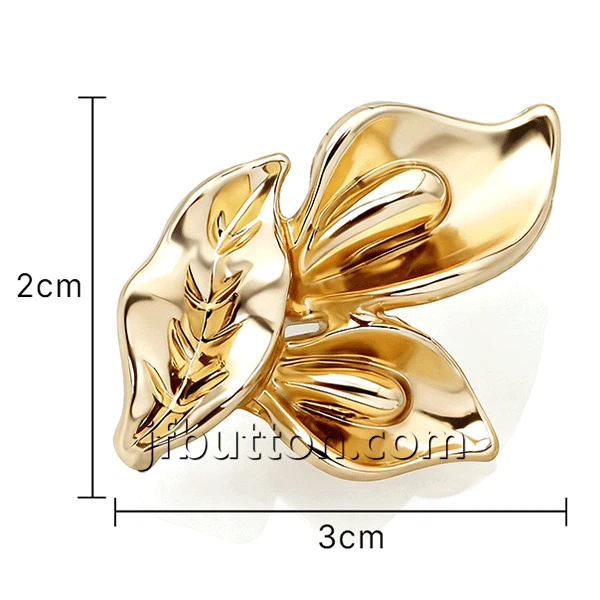 Gold Hollow Leaf Button factory