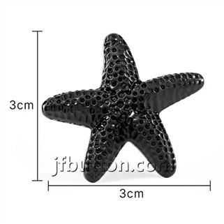 शैंक के साथ ब्लैक स्टार आकार के बटन