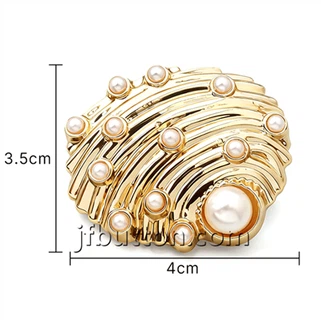 धातु सीशेल आकार के शैंक बटन