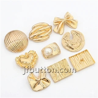 क्रुम्पल्ड डिज़ाइन मेटल शैंक बटन