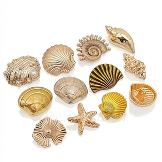 महासागर थीम गोल्ड शैंक बटन